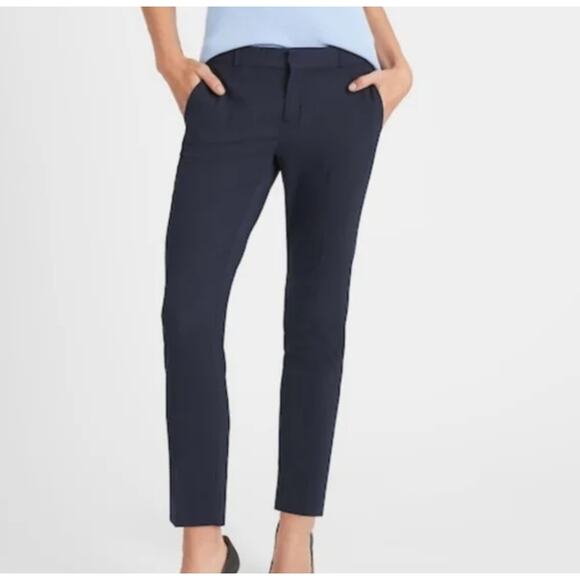 Banana Republic Navy Blue Jackson Fit Slim Ankle Trouser Pants 2 - Picture 1 of 10